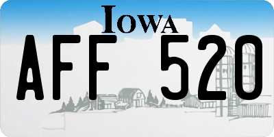 IA license plate AFF520