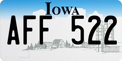 IA license plate AFF522