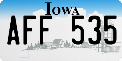 IA license plate AFF535