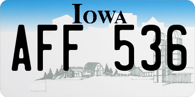 IA license plate AFF536