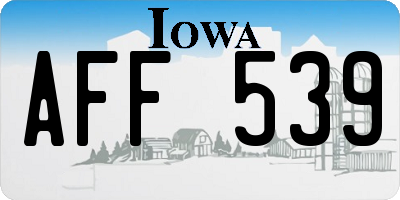 IA license plate AFF539