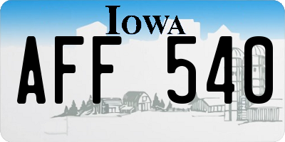 IA license plate AFF540