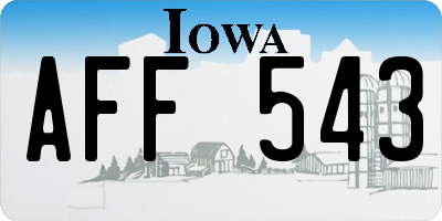 IA license plate AFF543