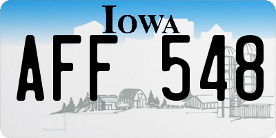 IA license plate AFF548