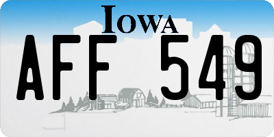 IA license plate AFF549