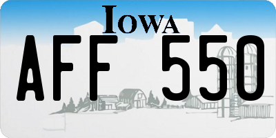 IA license plate AFF550