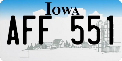 IA license plate AFF551
