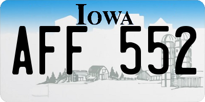 IA license plate AFF552