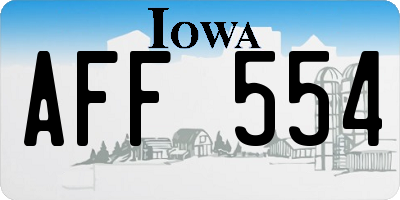 IA license plate AFF554