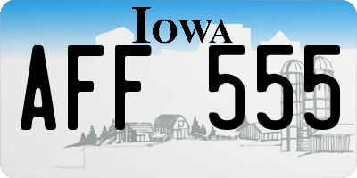 IA license plate AFF555