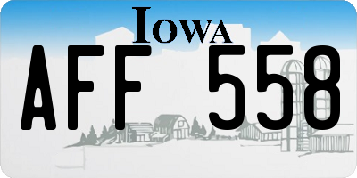 IA license plate AFF558