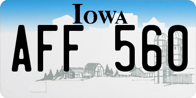 IA license plate AFF560
