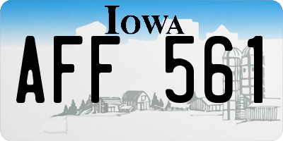 IA license plate AFF561