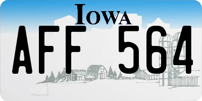 IA license plate AFF564