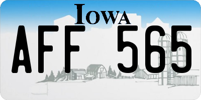 IA license plate AFF565