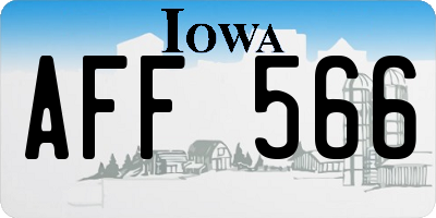 IA license plate AFF566