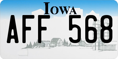 IA license plate AFF568