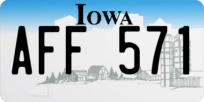 IA license plate AFF571