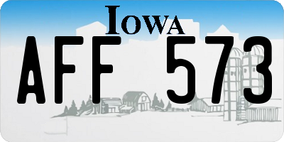 IA license plate AFF573