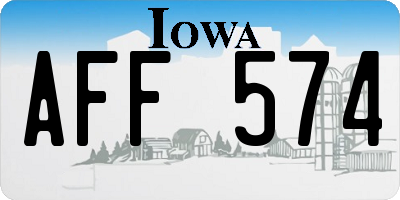IA license plate AFF574