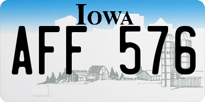 IA license plate AFF576