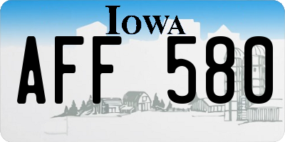 IA license plate AFF580