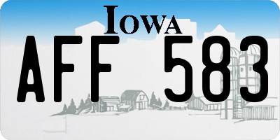 IA license plate AFF583
