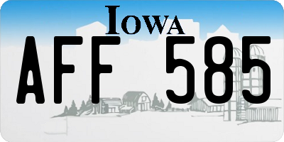 IA license plate AFF585