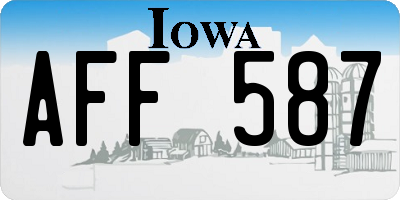 IA license plate AFF587