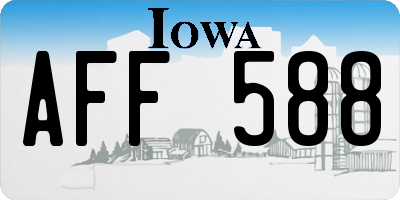 IA license plate AFF588