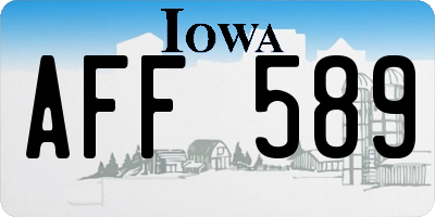 IA license plate AFF589
