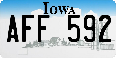 IA license plate AFF592