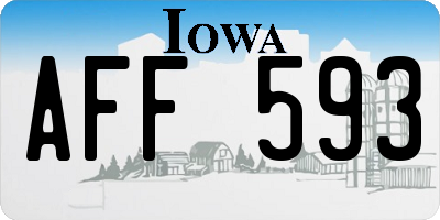 IA license plate AFF593