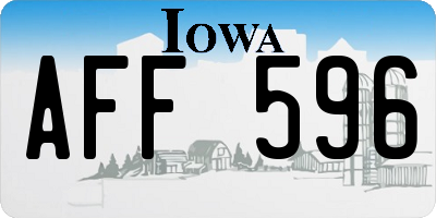 IA license plate AFF596