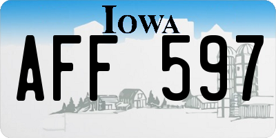 IA license plate AFF597