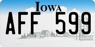 IA license plate AFF599
