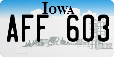 IA license plate AFF603