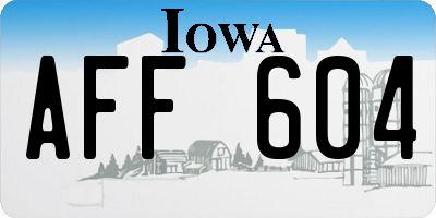 IA license plate AFF604