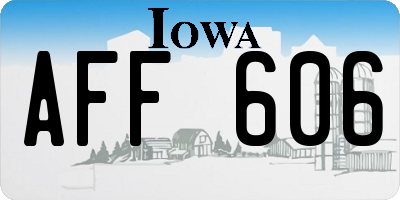 IA license plate AFF606