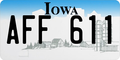 IA license plate AFF611