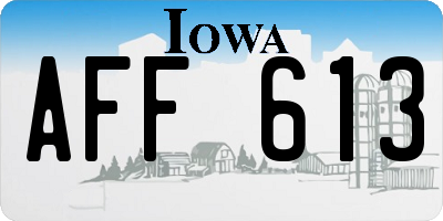 IA license plate AFF613