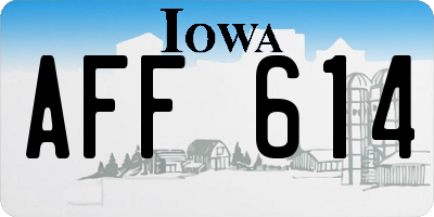 IA license plate AFF614