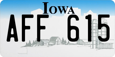 IA license plate AFF615