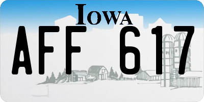 IA license plate AFF617