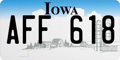 IA license plate AFF618