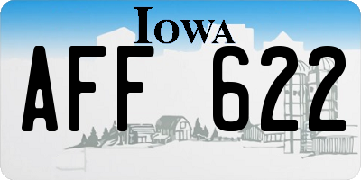 IA license plate AFF622