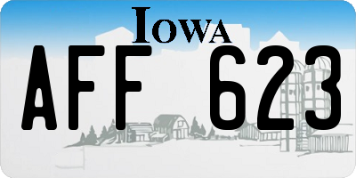 IA license plate AFF623