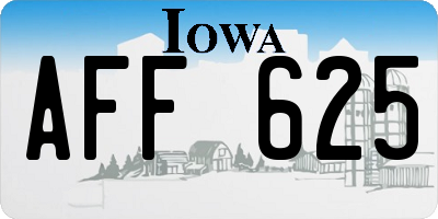 IA license plate AFF625