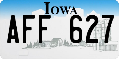 IA license plate AFF627