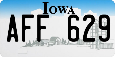 IA license plate AFF629